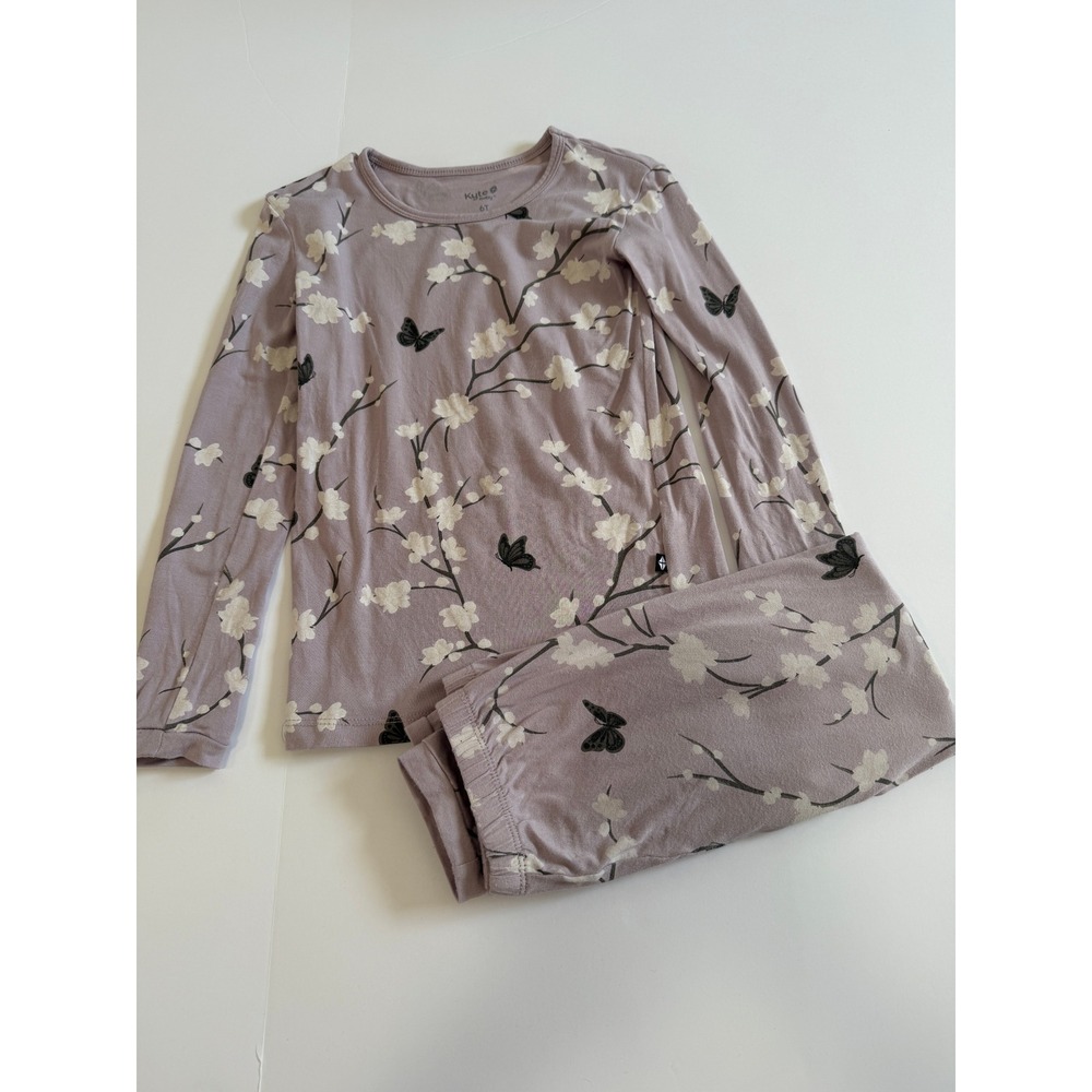 Kyte Baby Girls Bamboo Pajama Set Cherry Blossom 6T